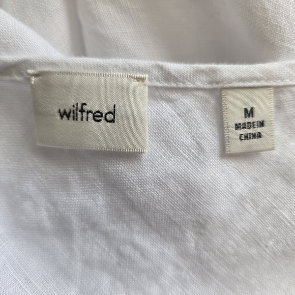 WILFRED ARITZIA SLIP DRESS WHITE 100% LINEN WOMEN SPAGHETTI STRAP SZ MEDIUM - Picture 10 of 10